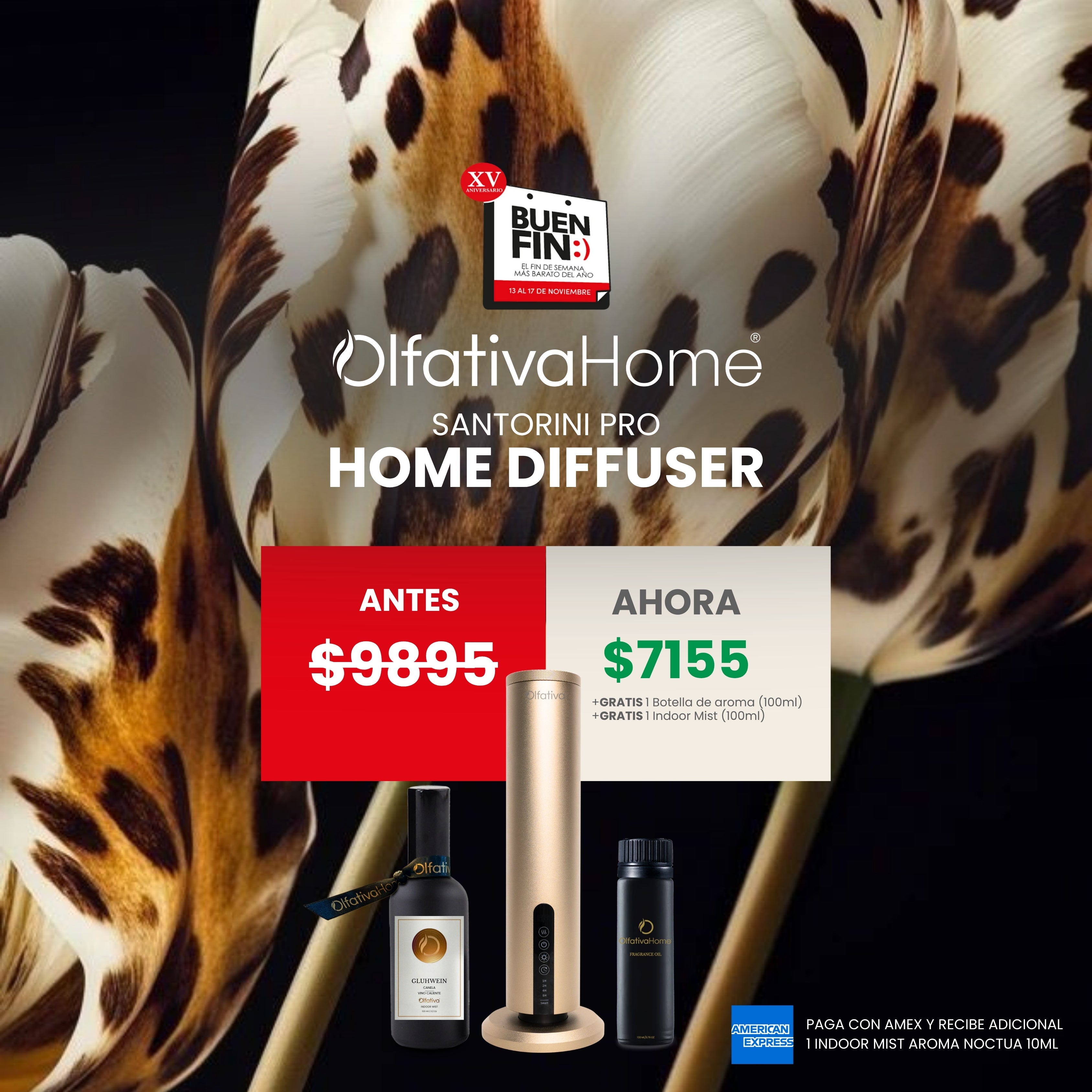 SET Santorini PRO Diffuser with Aroma Subscription. Receive FREE: a 100 ml Aroma + a 100 ml Christmas Indoor Mist.