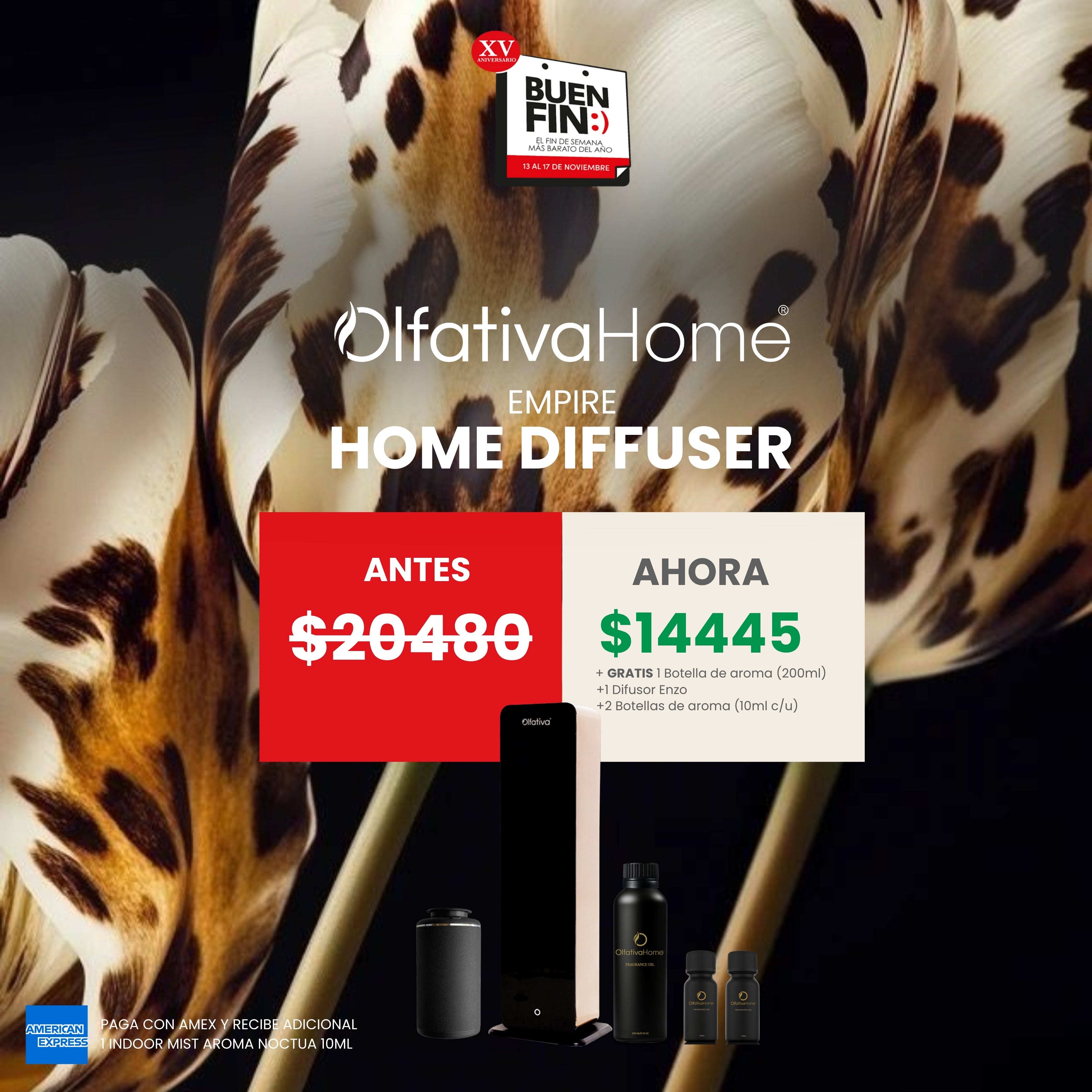 SET Empire Diffuser with Aroma Subscription. Receive FREE: one 200 ml Aroma + one Enzo Auto Diffuser + two 10 ml Aromas.