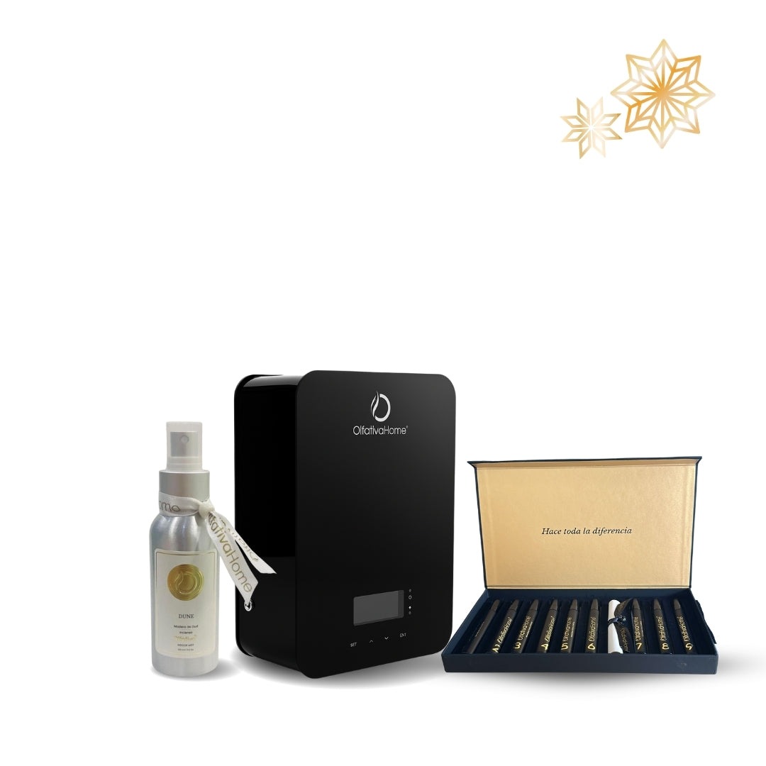 Aspen Diffuser with Aroma Subscription + a Noël du Monde Sensory Chest + a Christmas Indoor Mist
