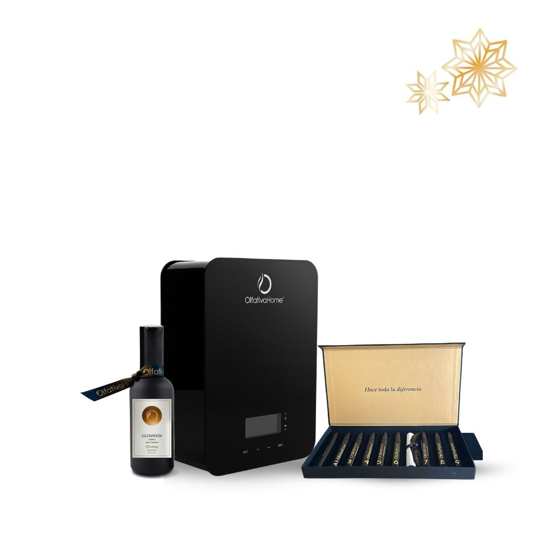 SET Aspen Diffuser with Aroma Subscription. Receive FREE: one 100 ml Aroma + one Enzo Auto Diffuser + one 10 ml Aroma + one 100 ml Christmas Indoor Mist.