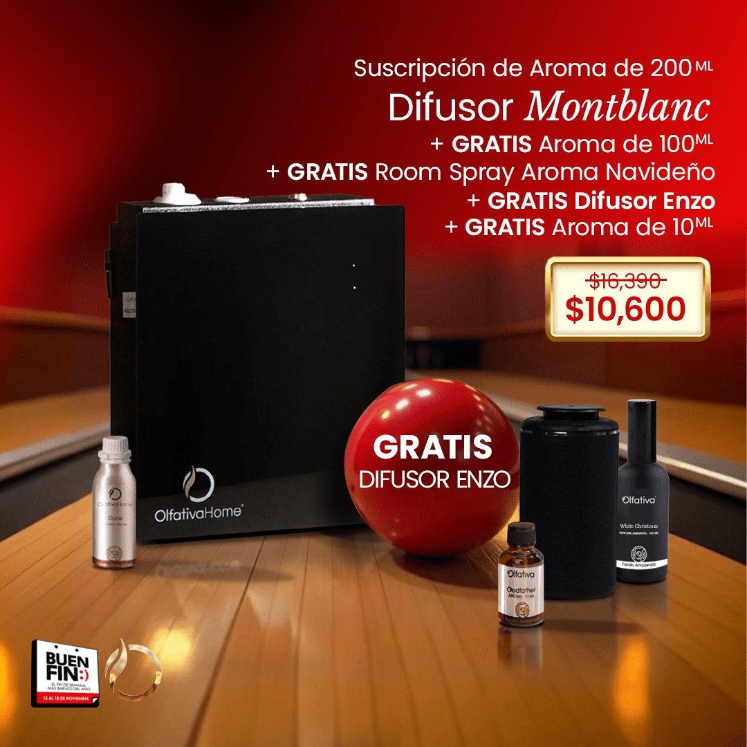 Montblanc Diffuser with Subscription + a FREE 100ml bottle + 1 FREE Enzo + 1 FREE 10ml scent bottle + a FREE 100ml Christmas Room Spray - Olfativa Home Diffusers with Subscription Promotion